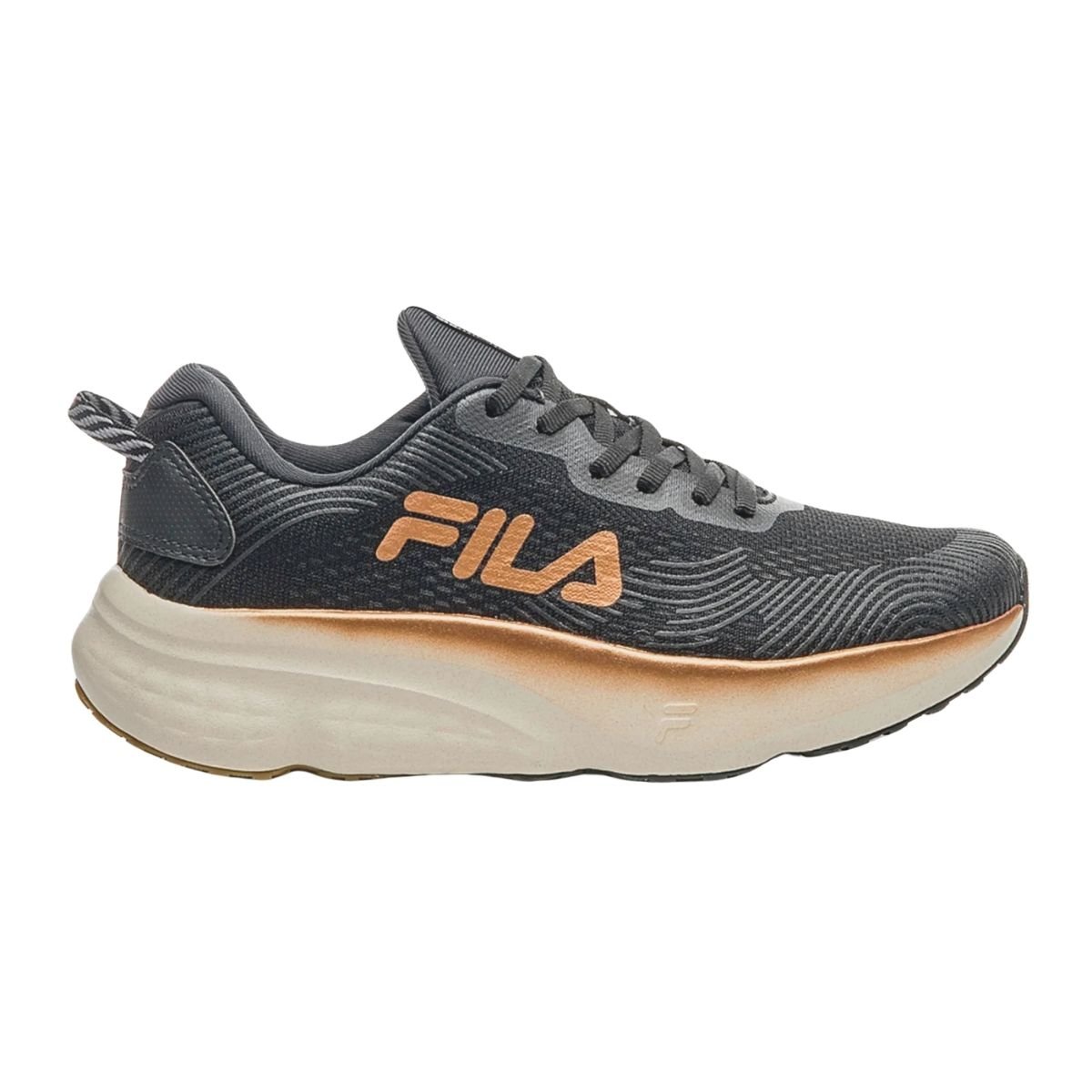 Tênis Esportivo Corrida Feminino Fila Maxximus Preto Cinza/Laranja 1