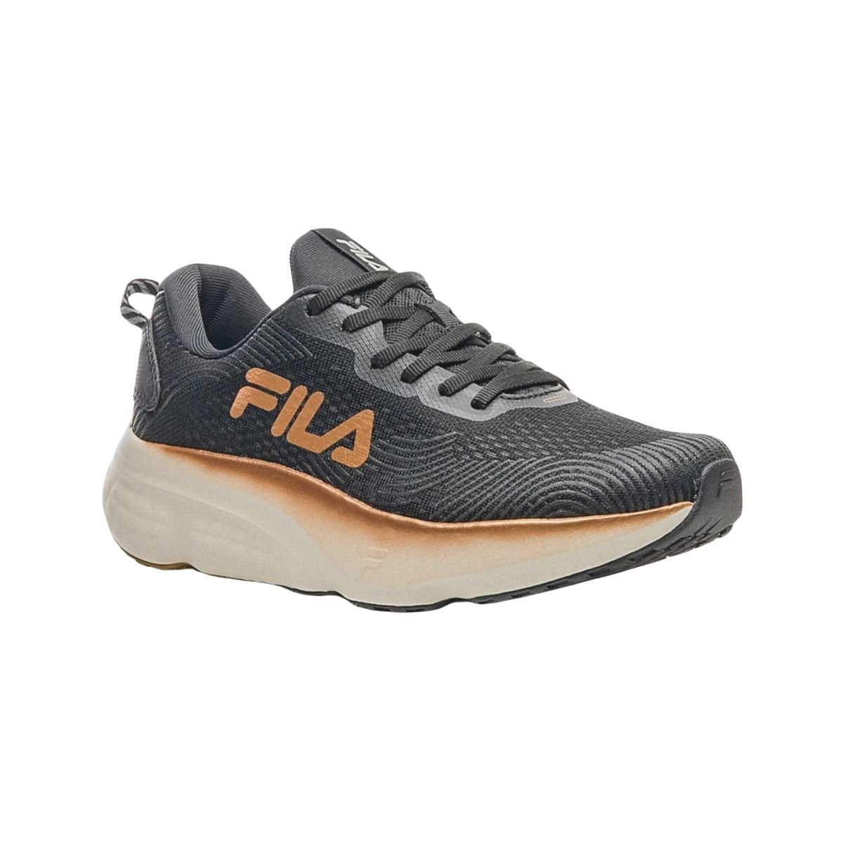 Tênis Esportivo Corrida Feminino Fila Maxximus Preto Cinza/Laranja 2
