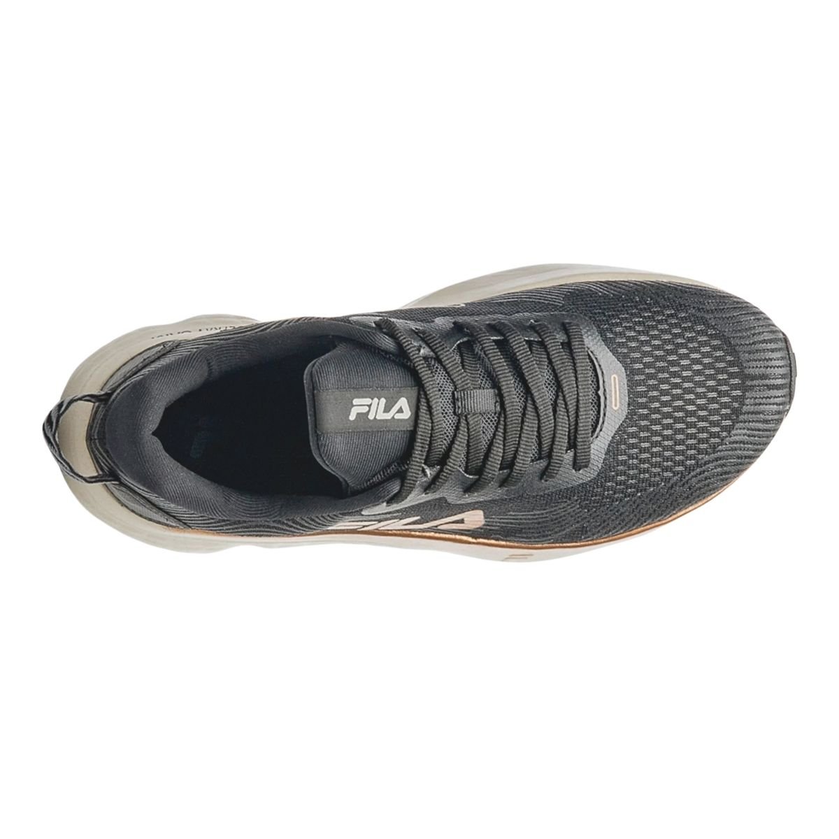 Tênis Esportivo Corrida Feminino Fila Maxximus Preto Cinza/Laranja 3