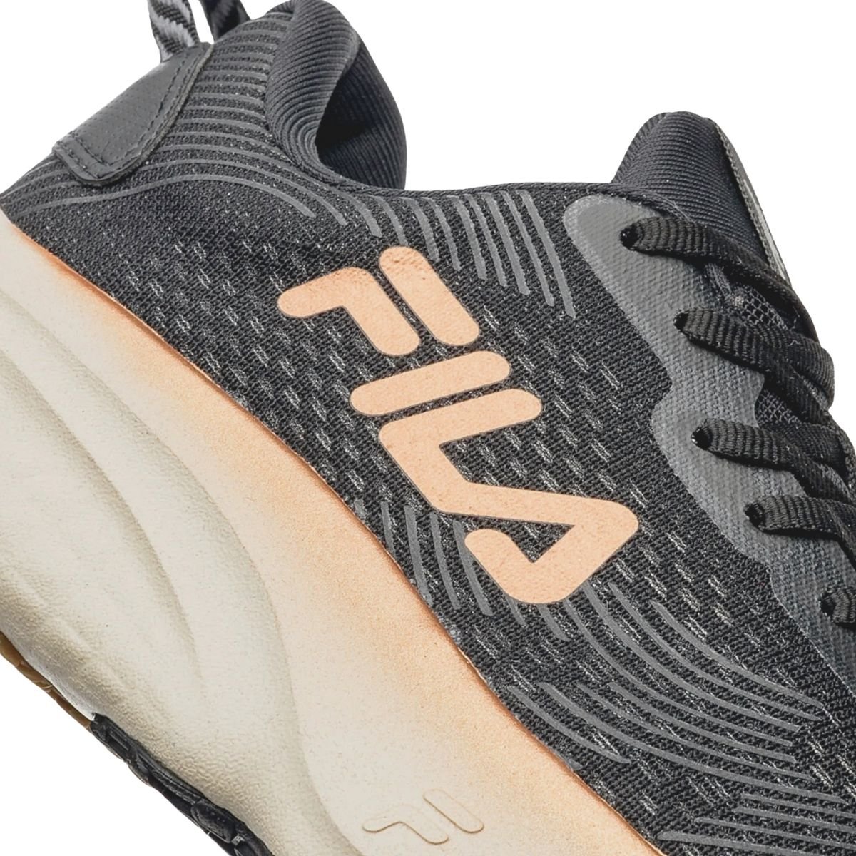 Tênis Esportivo Corrida Feminino Fila Maxximus Preto Cinza/Laranja 7