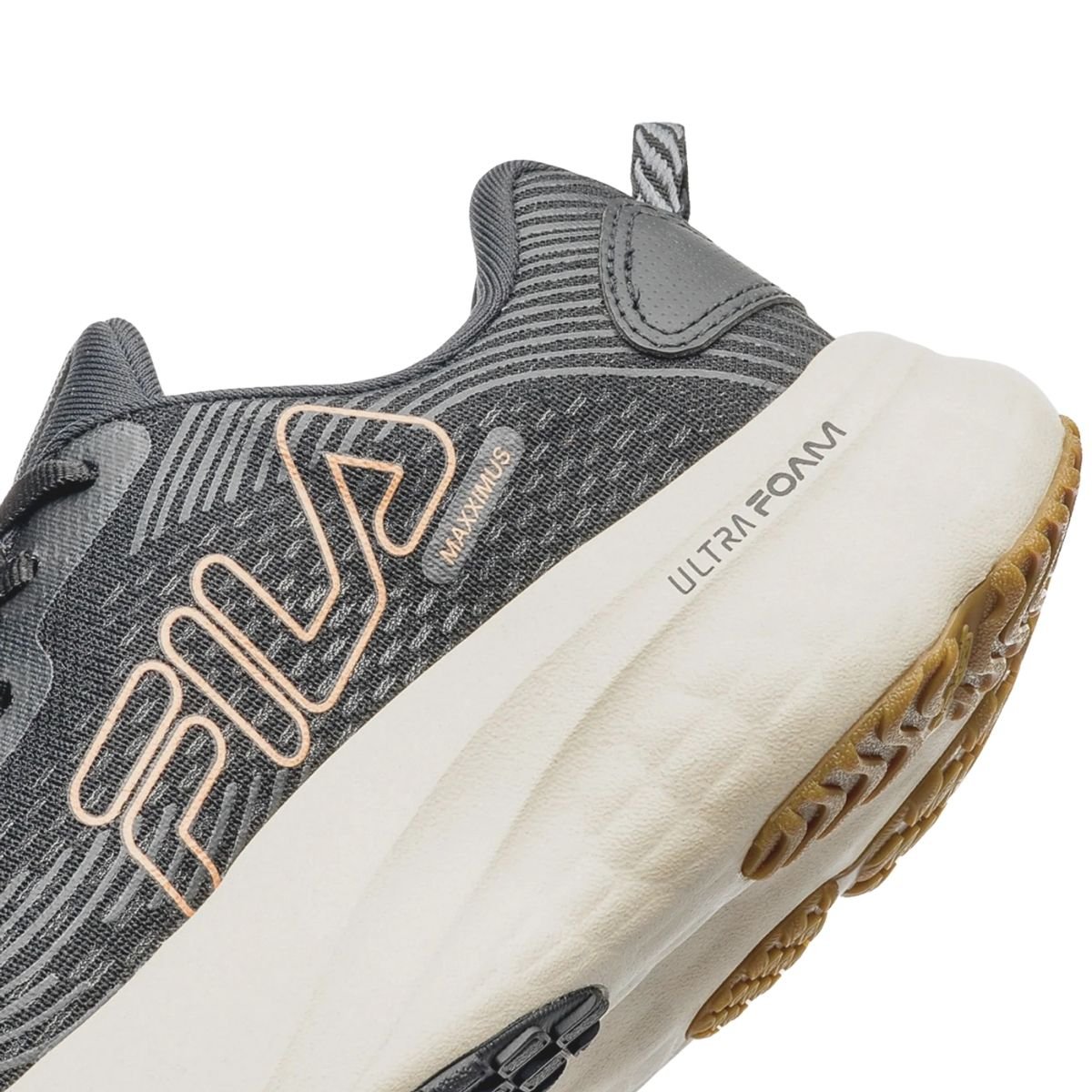 Tênis Esportivo Corrida Feminino Fila Maxximus Preto Cinza/Laranja 8