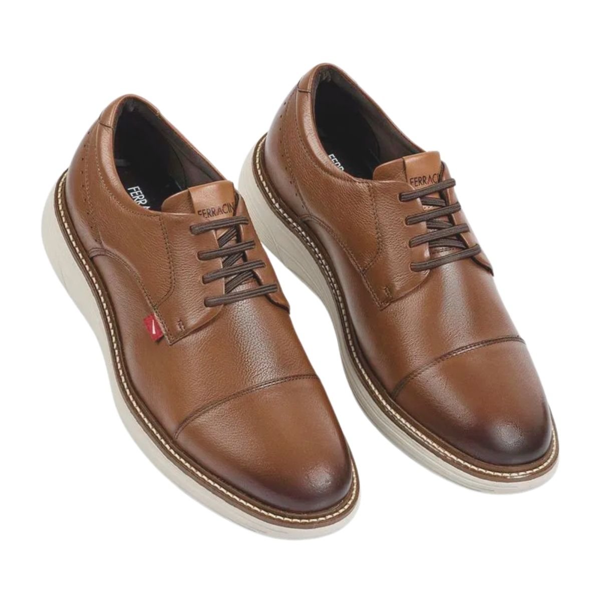 Sapato Social de Couro Masculino Ferracini Full 4566-696J Marrom Marrom 2