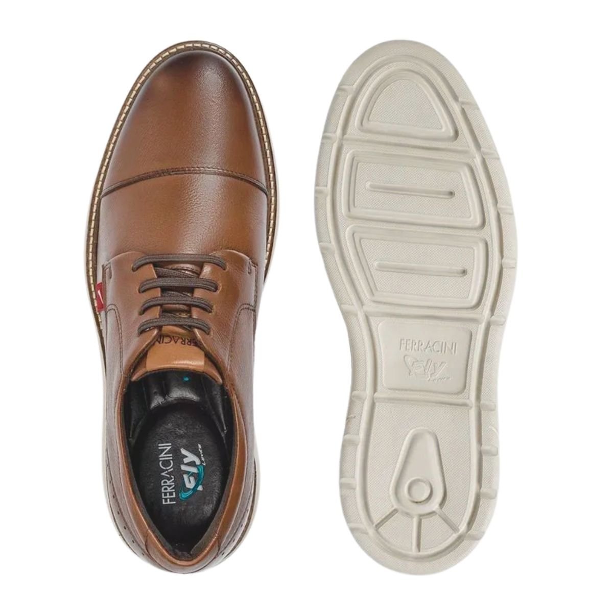 Sapato Social de Couro Masculino Ferracini Full 4566-696J Marrom Marrom 3