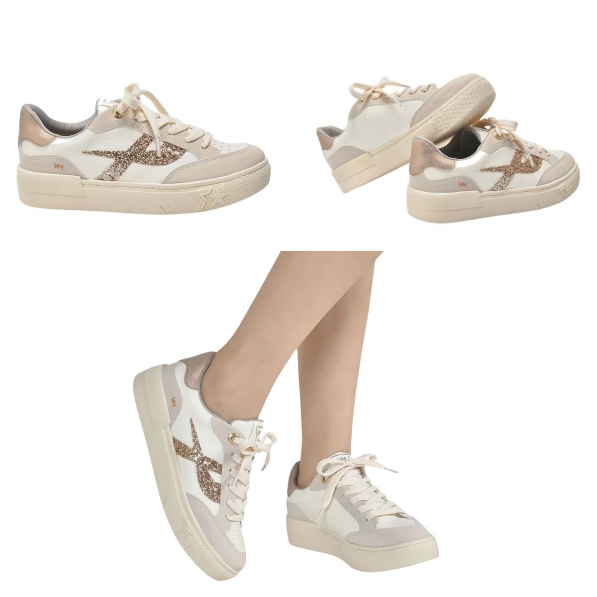 Tênis Casual Feminino Via Marte 122-006-06 Bege Bege 5