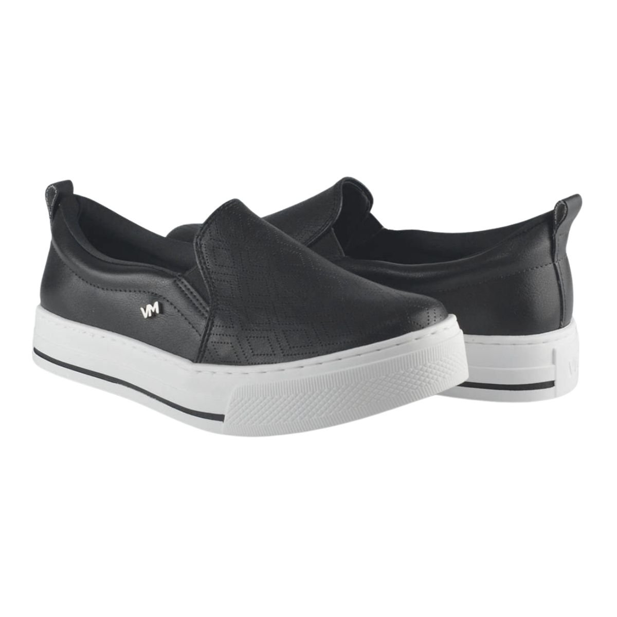 Tênis Slip On Casual Femino Via Marte 027-007-02 Preto Preto 2