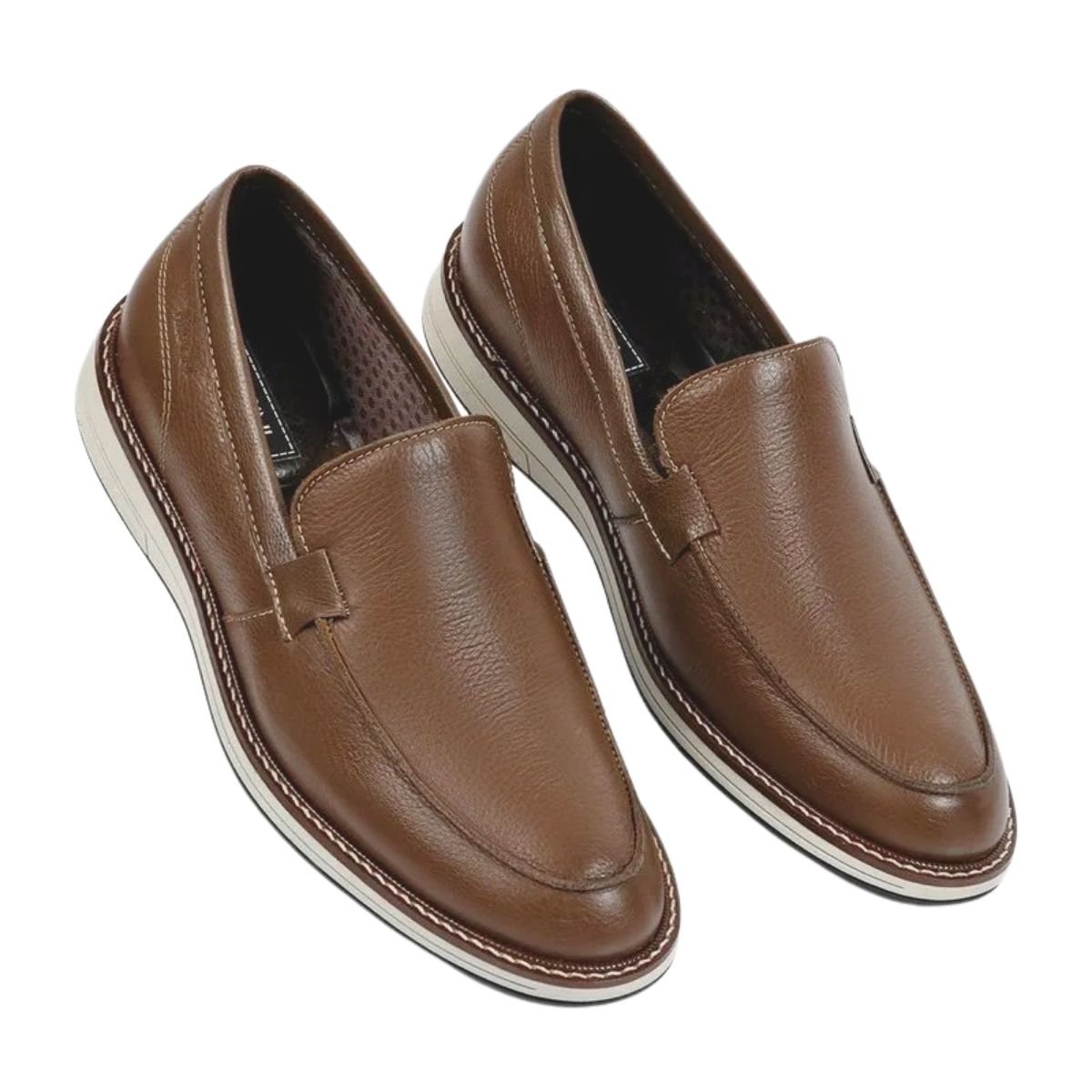 Sapato Social Slip On de Couro Masculino Ferracini Kingston 6156-675I Marrom Marrom 2