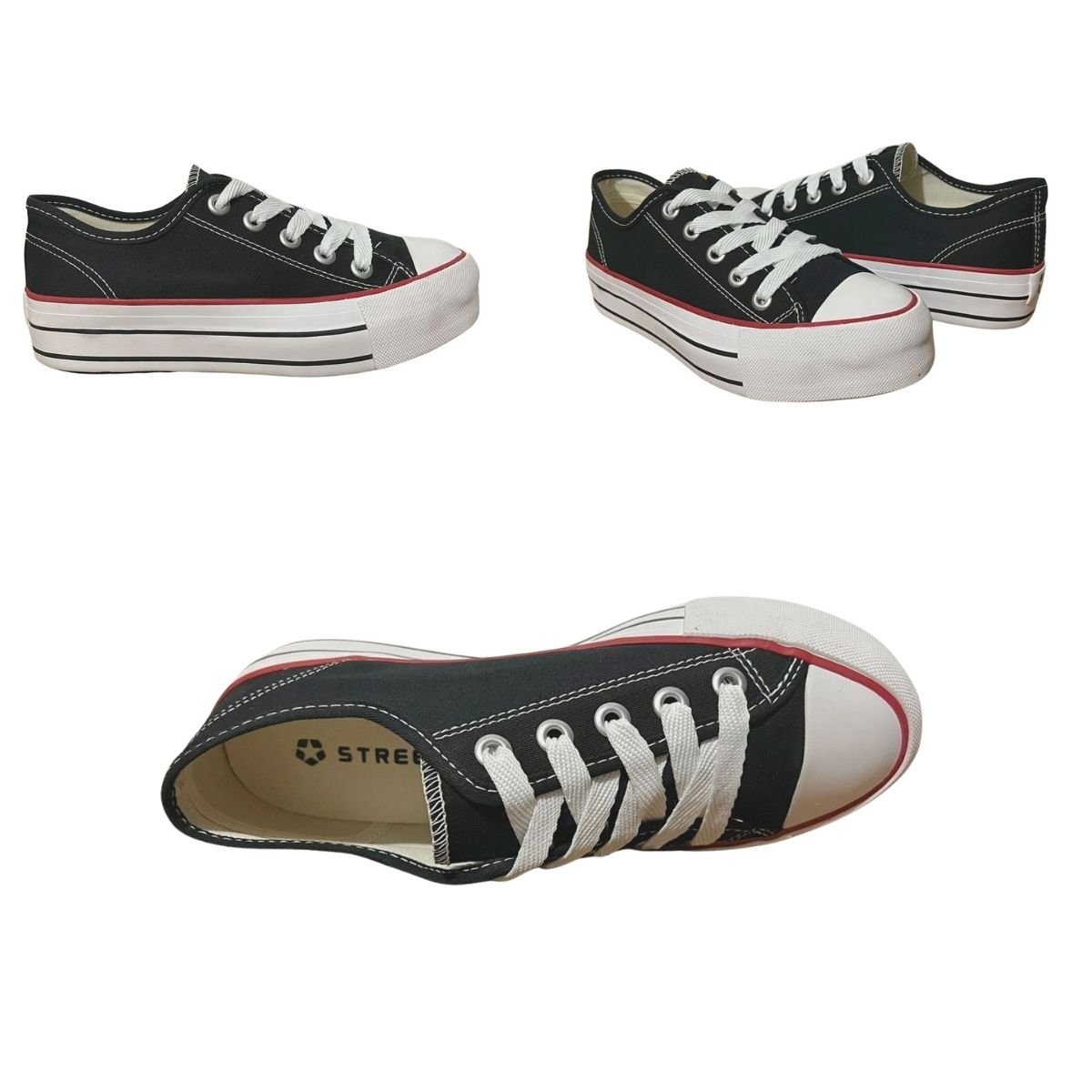 Tênis Casual de Plataforma Feminino Street Star Plataform ST0748 Preto Preto 7