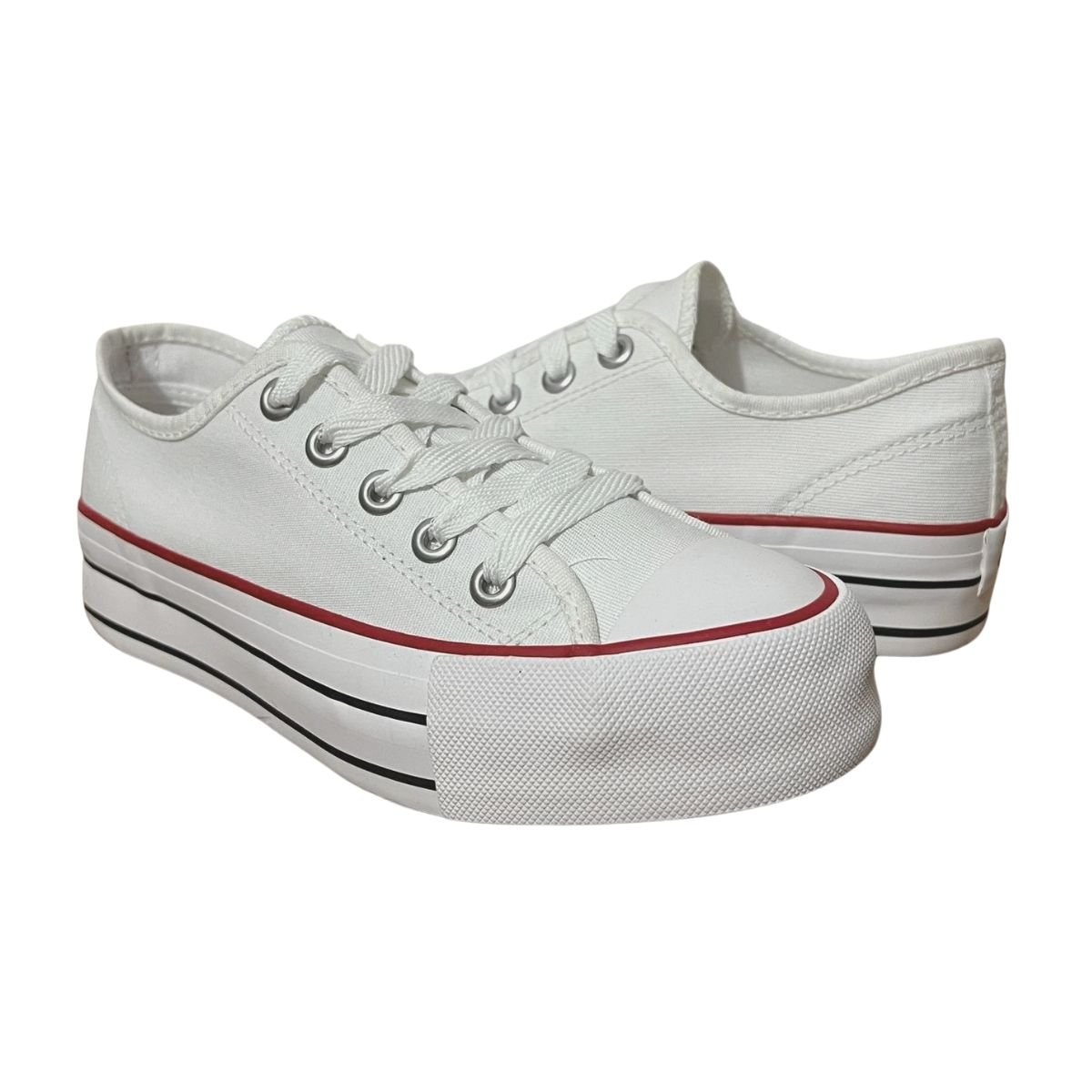 Tênis Casual de Plataforma Feminino Street Star Plataform ST0748 Branco Branco 2