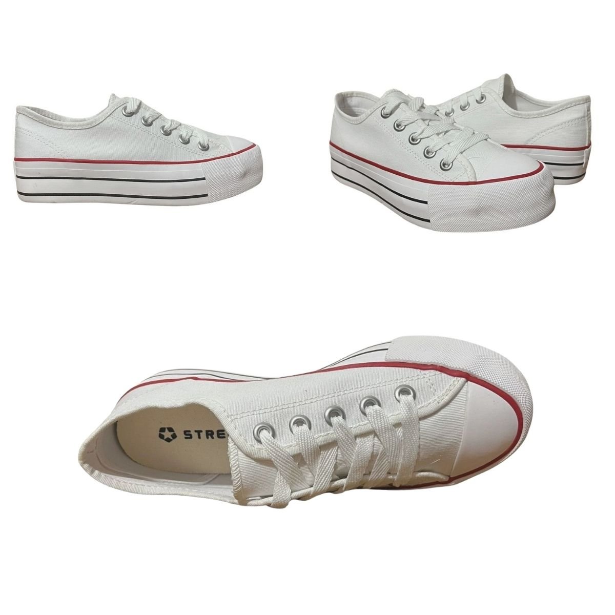 Tênis Casual de Plataforma Feminino Street Star Plataform ST0748 Branco Branco 7