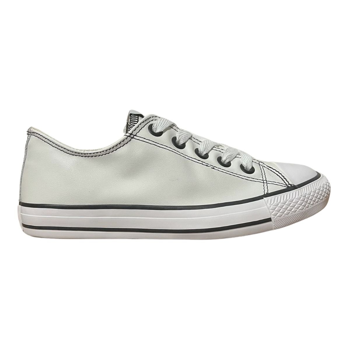 Tênis Casual de Couro Feminino Street Star Couro Low ST0142 Branco