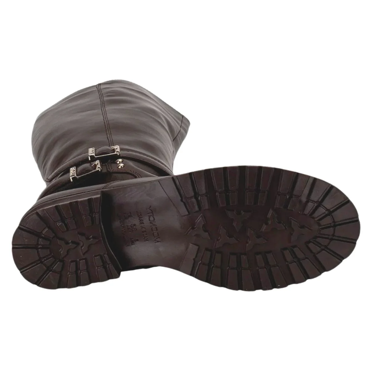 Bota Cano Alto Feminino Mooncity 72128 Marrom Marrom 5