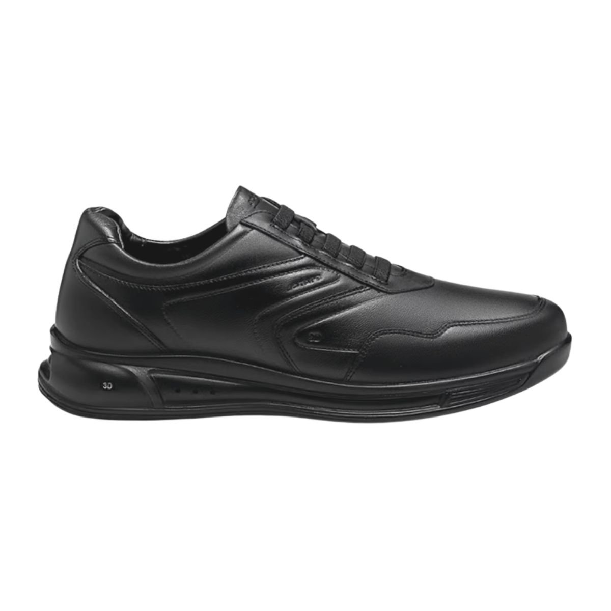 Sapato Casual de Couro Masculino Jota Pe 3D Evolution 78018 Preto Preto 1