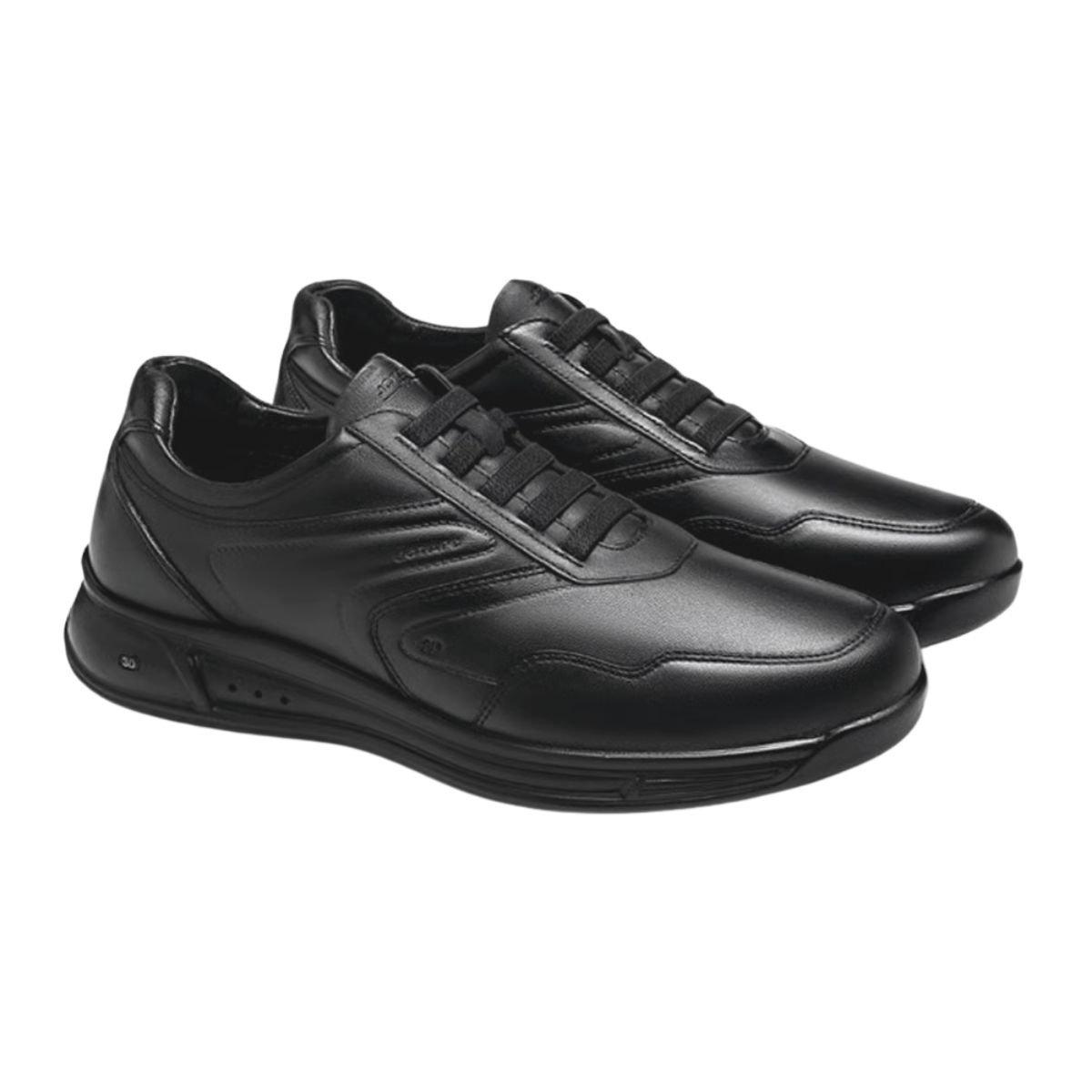 Sapato Casual de Couro Masculino Jota Pe 3D Evolution 78018 Preto Preto 2