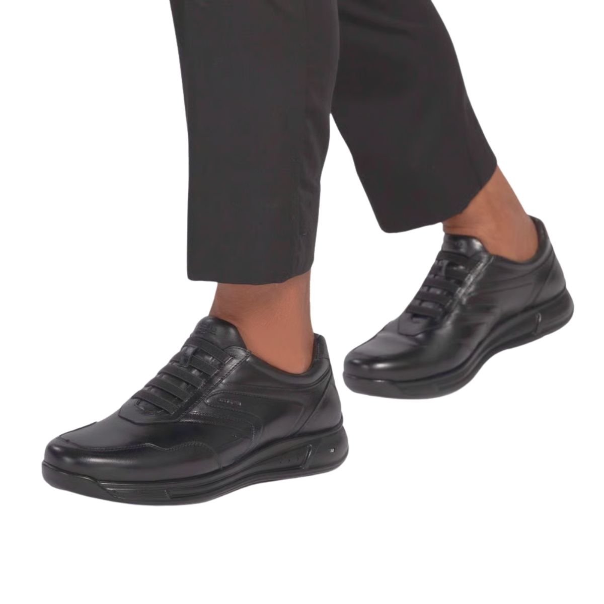 Sapato Casual de Couro Masculino Jota Pe 3D Evolution 78018 Preto Preto 6