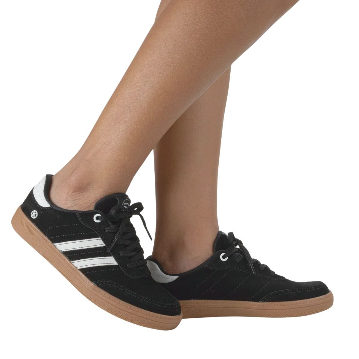 Tênis Casual de Couro Camurça Feminino Kolosh C3905 Preto Preto 7
