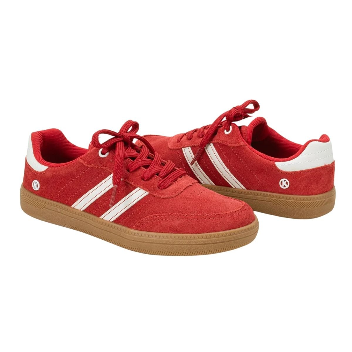 Tênis Casual de Couro Camurça Feminino Kolosh C3905 Vermelho Vermelho 2
