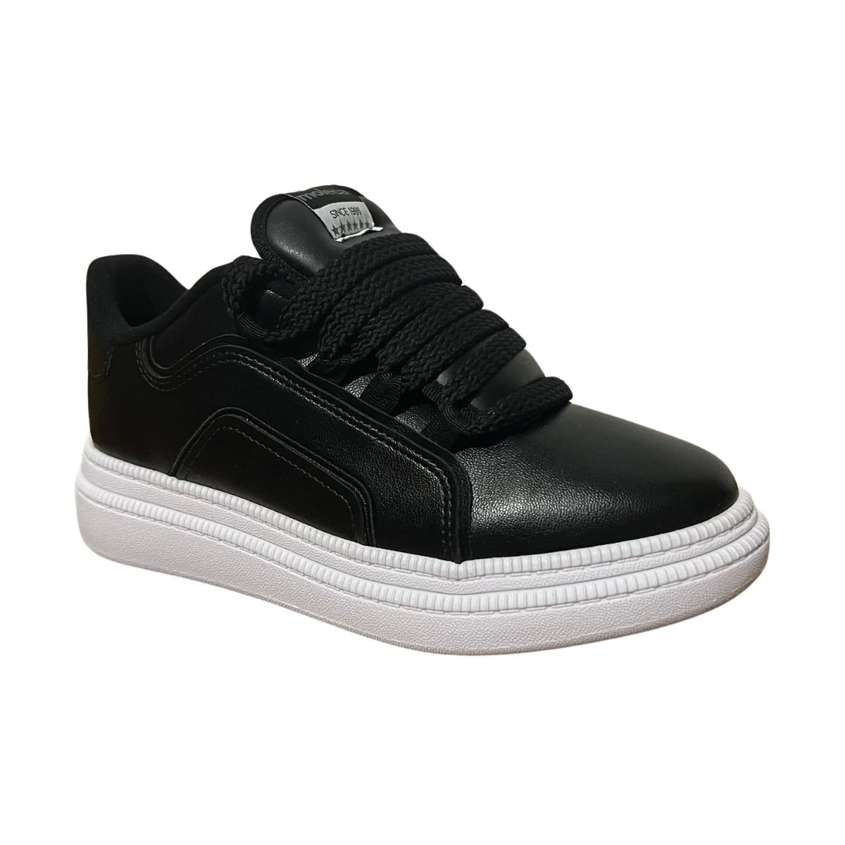Tênis Casual Chunky Plataforma Feminino Moleca 5816.105 Preto Preto 3