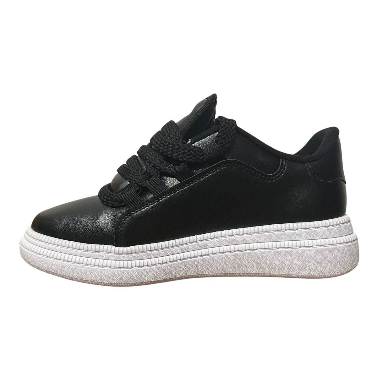 Tênis Casual Chunky Plataforma Feminino Moleca 5816.105 Preto Preto 5