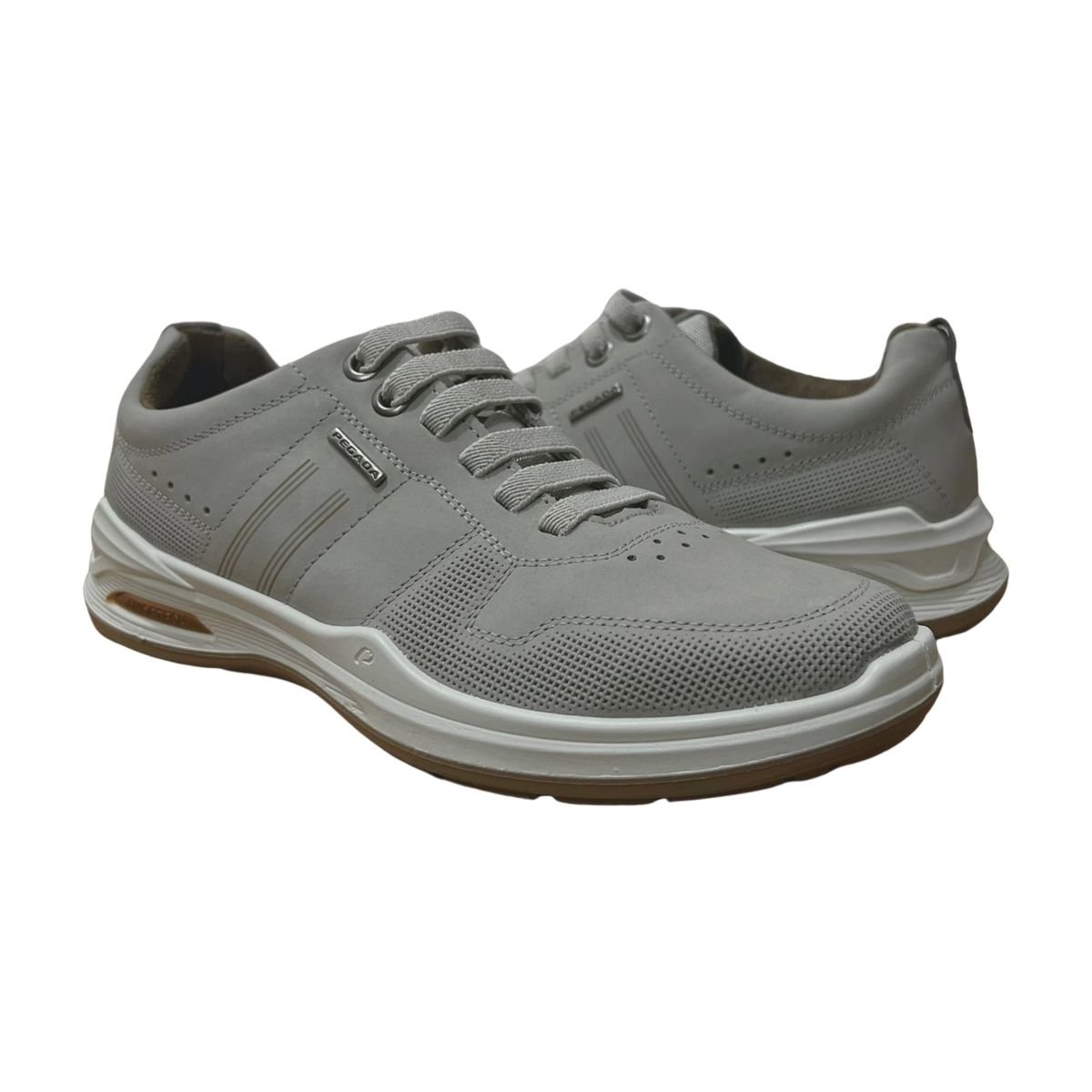 Sapatênis Casual de Couro Masculino Pegada 110501-06 Cinza Cinza 2