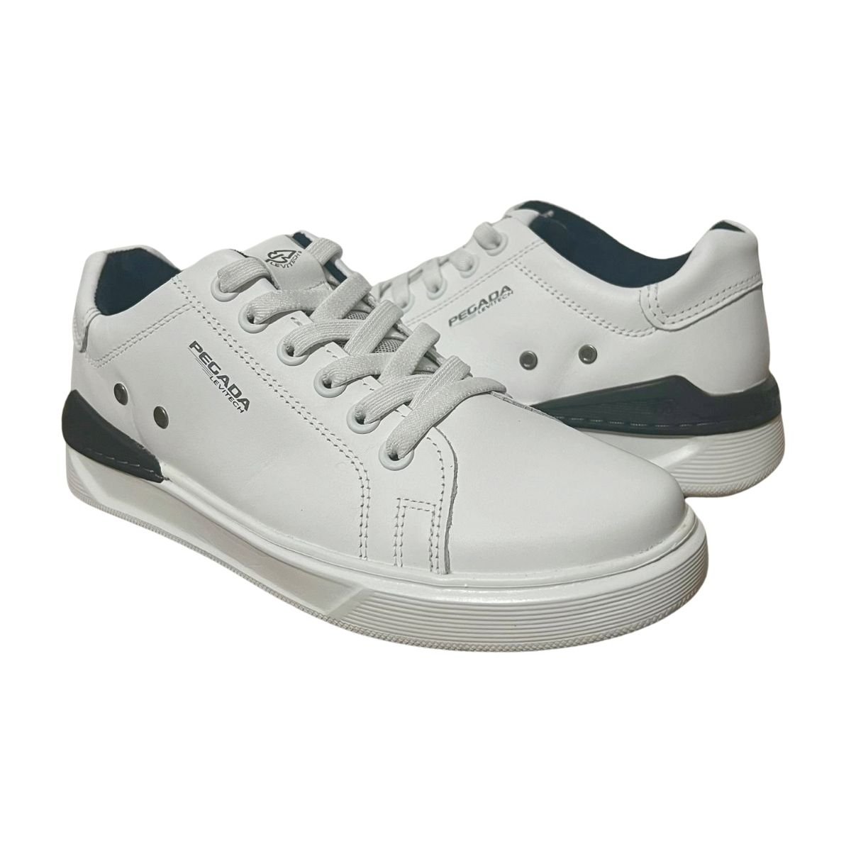 Sapatênis Casual de Couro Masculino Pegada 110901-01 Branco Branco 2