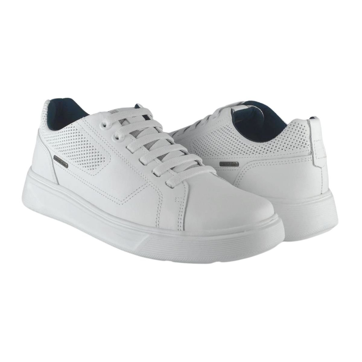 Sapatênis Casual de Couro Masculino Pegada 110923-01 Branco Branco 2