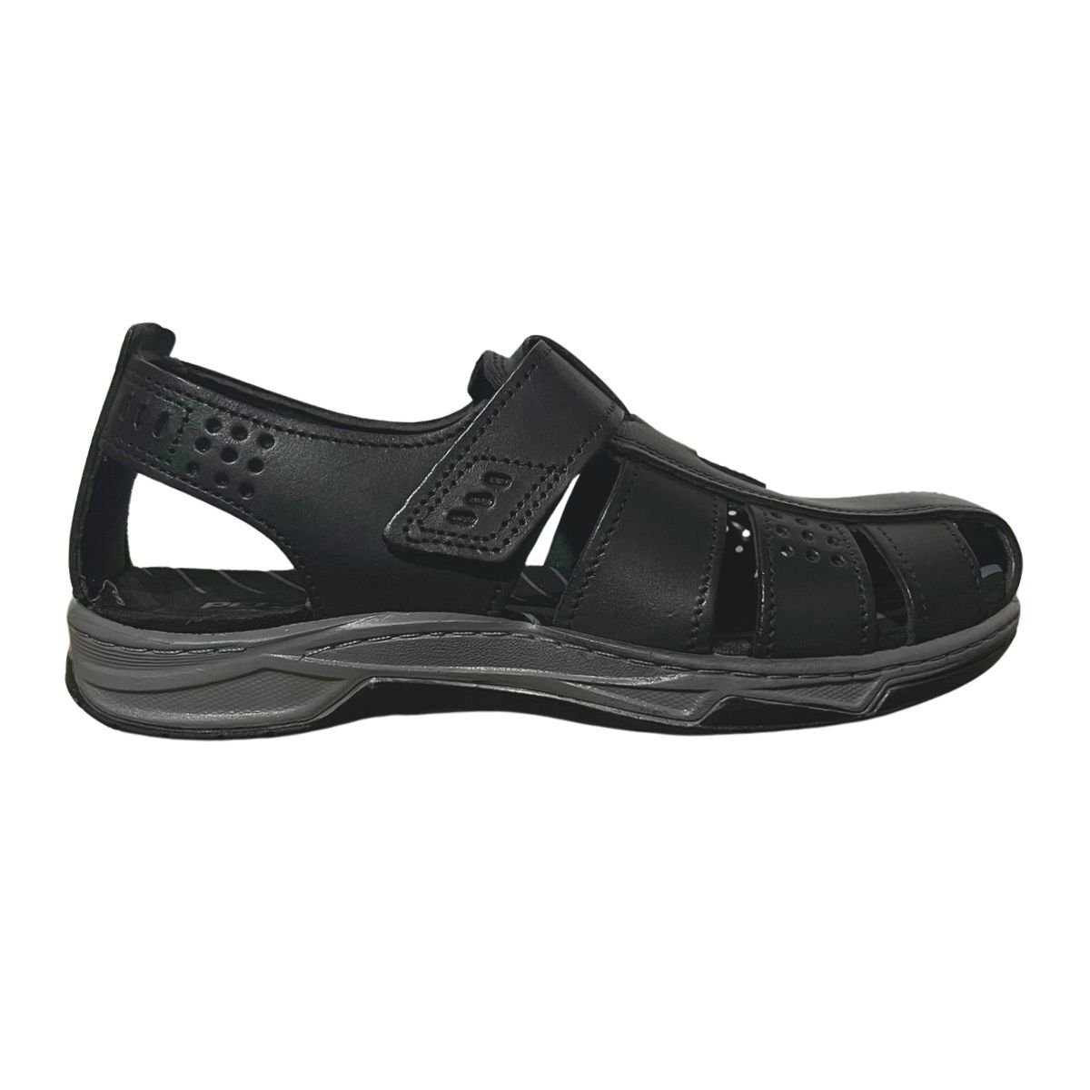 Sandália Casual de Couro Masculino Pegada 132255-04 Preto