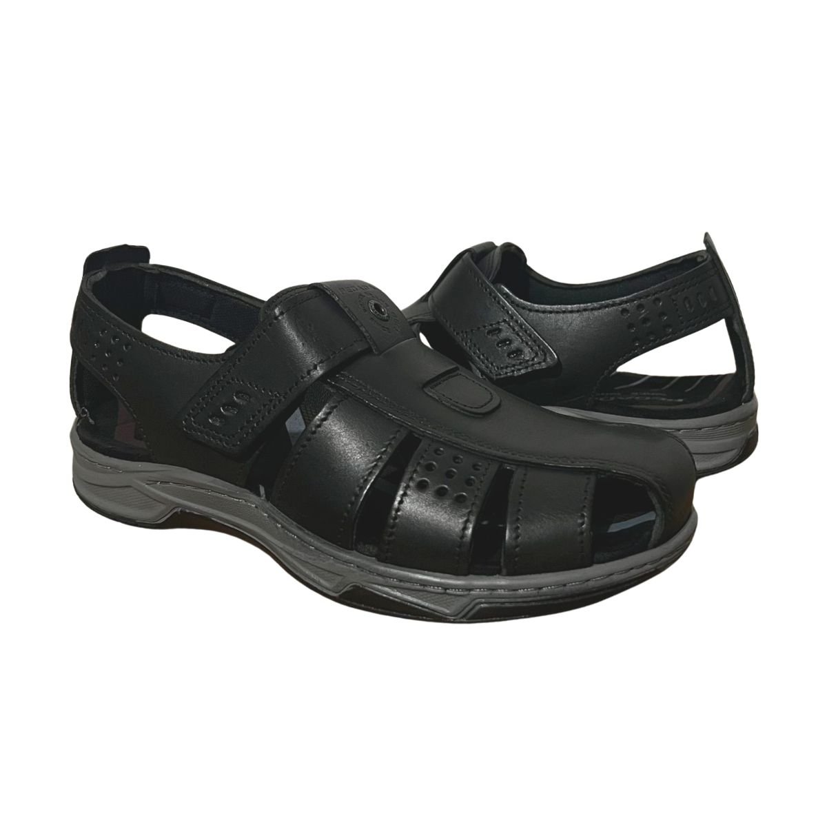 Sandália Casual de Couro Masculino Pegada 132255-04 Preto Preto 2