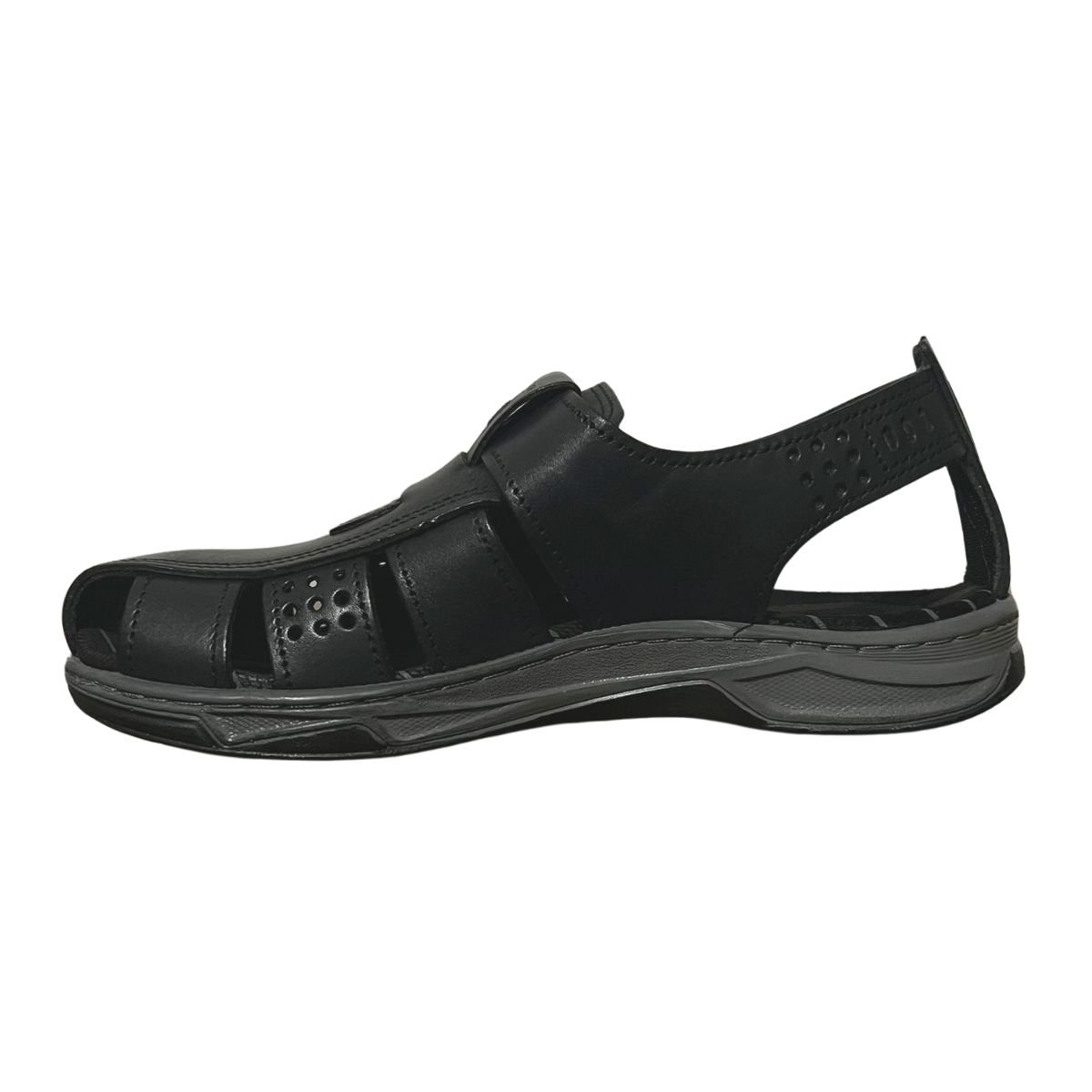 Sandália Casual de Couro Masculino Pegada 132255-04 Preto Preto 5