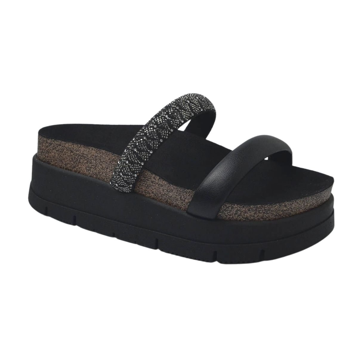 Tamanco Flatform Casual Feminino Moleca 5513.105 Preto Preto 3
