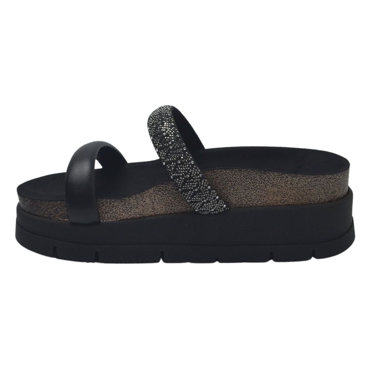 Tamanco Flatform Casual Feminino Moleca 5513.105 Preto Preto 5