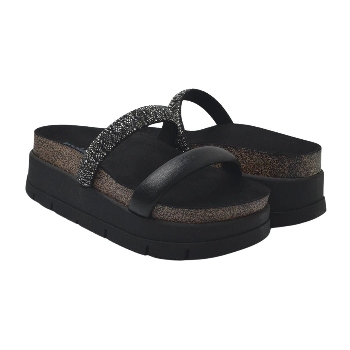 Tamanco Flatform Casual Feminino Moleca 5513.105 Preto Preto 2