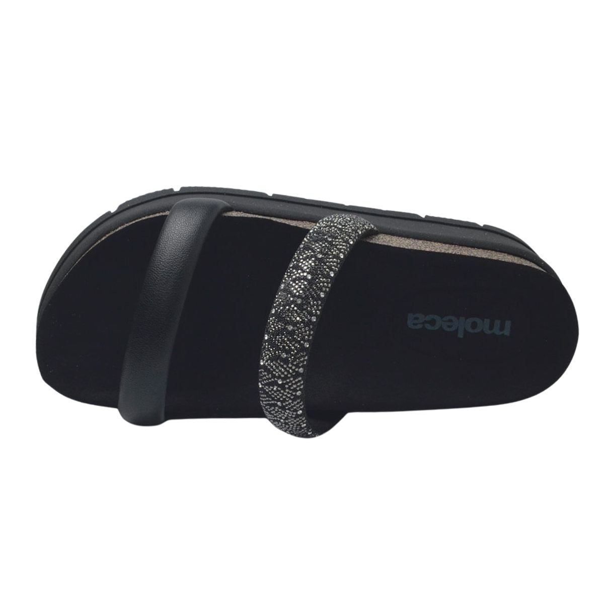 Tamanco Flatform Casual Feminino Moleca 5513.105 Preto Preto 4