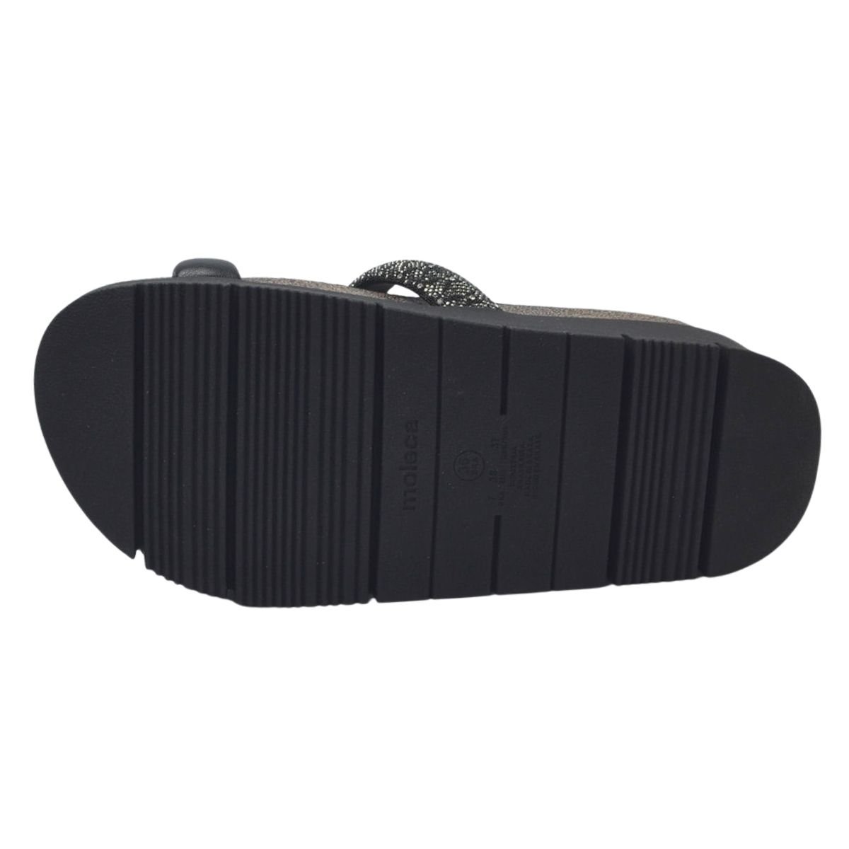 Tamanco Flatform Casual Feminino Moleca 5513.105 Preto Preto 6