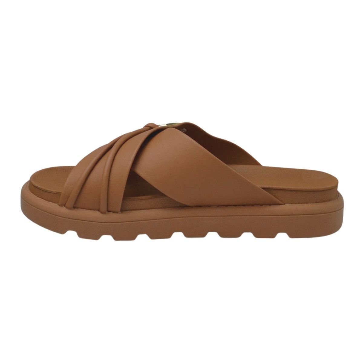 Sandália Papete Casual Tratorado Feminino Vizzano 6510.111 Pelica Marrom Marrom 5