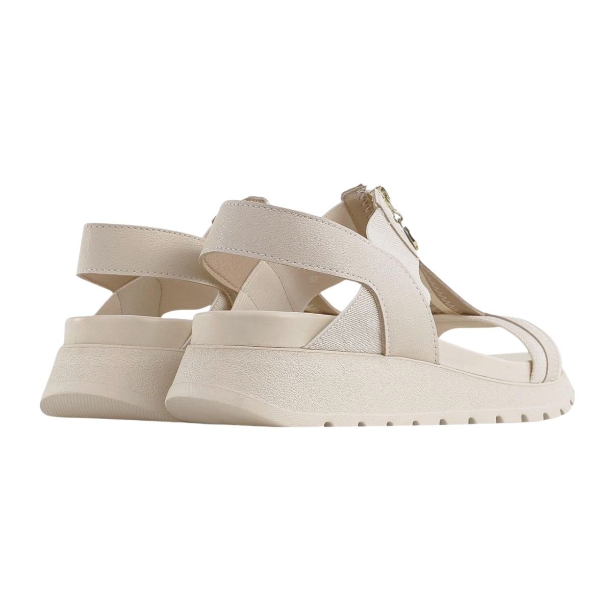 Sandália Casual de Elástico Feminino Modare 7198.103 Creme Creme 4