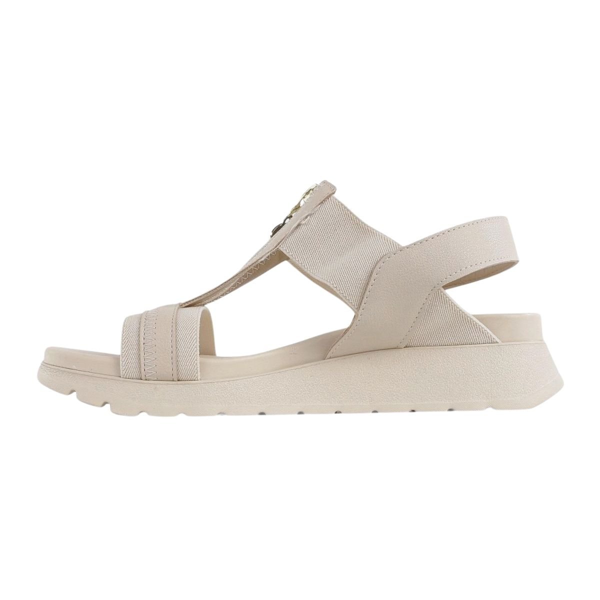 Sandália Casual de Elástico Feminino Modare 7198.103 Creme Creme 5