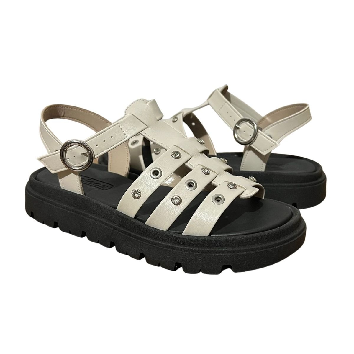 Sandália Papete Casual Feminino Dulce Maria Moleca 5504.115 Branco Branco 2
