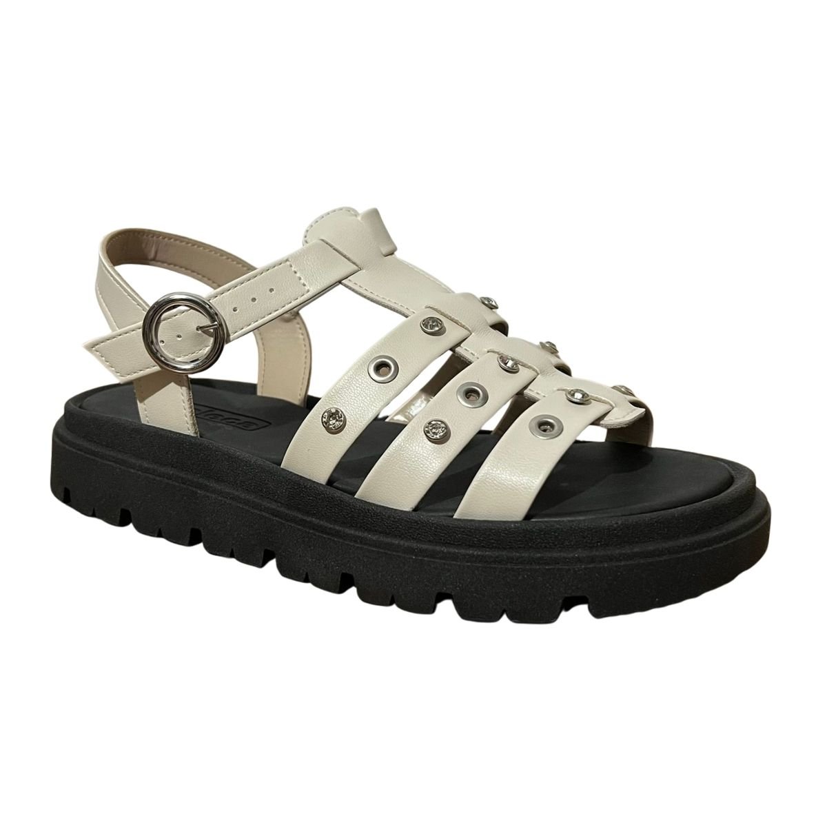 Sandália Papete Casual Feminino Dulce Maria Moleca 5504.115 Branco Branco 3