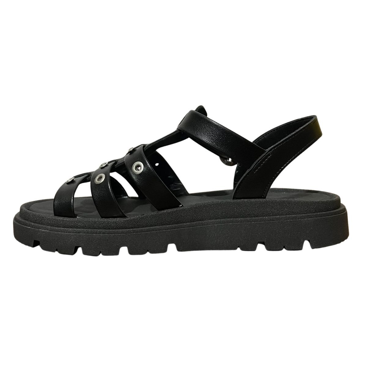 Sandália Papete Casual Feminino Dulce Maria Moleca 5504.115 Preto Preto 5