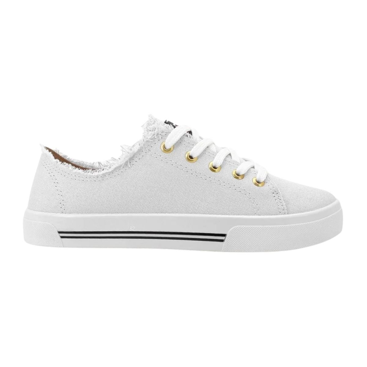 Tênis Casual de Lona Feminino Moleca Branco Branco