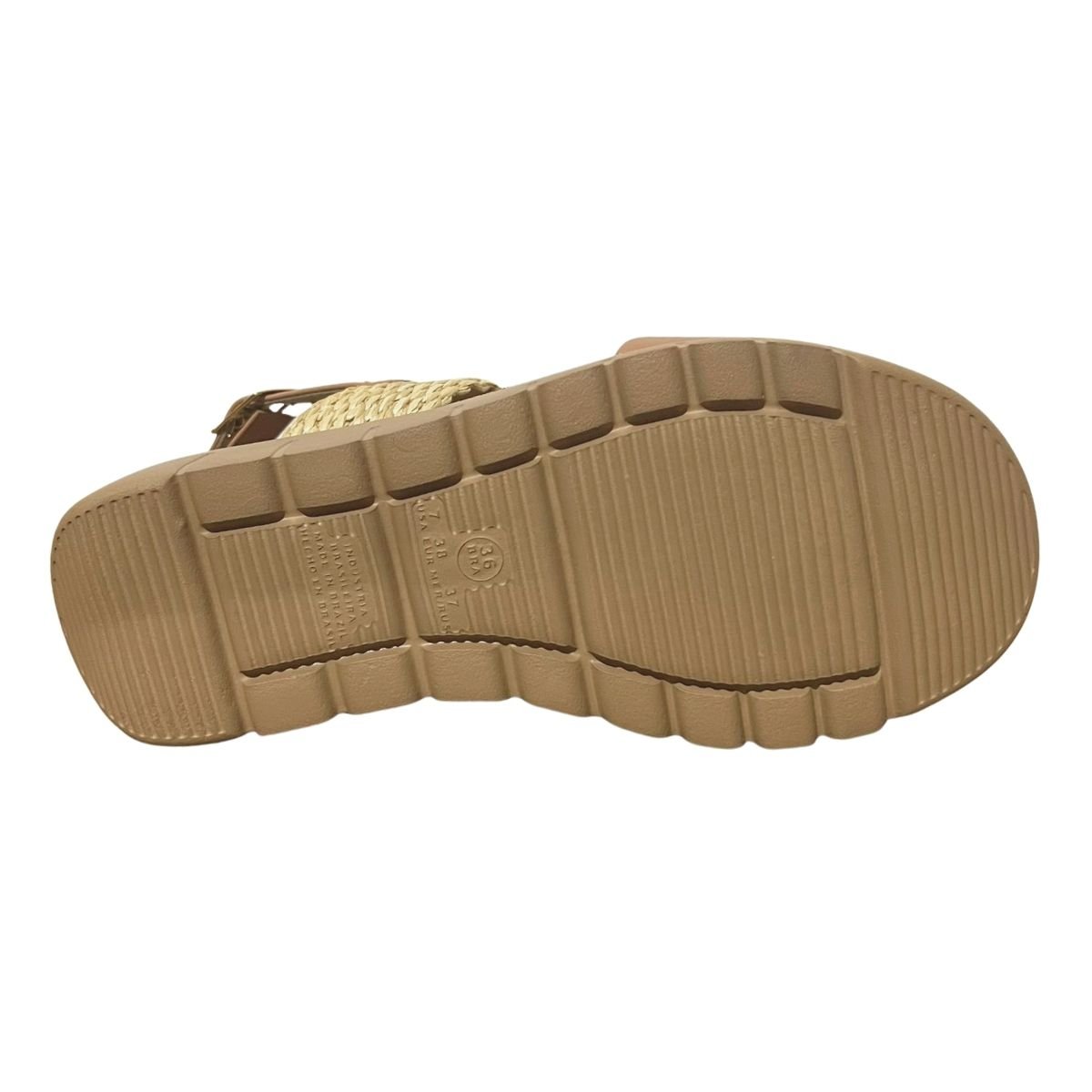 Sandália Anabela Casual Feminino Moleca 5536.110 Nude Nude 6