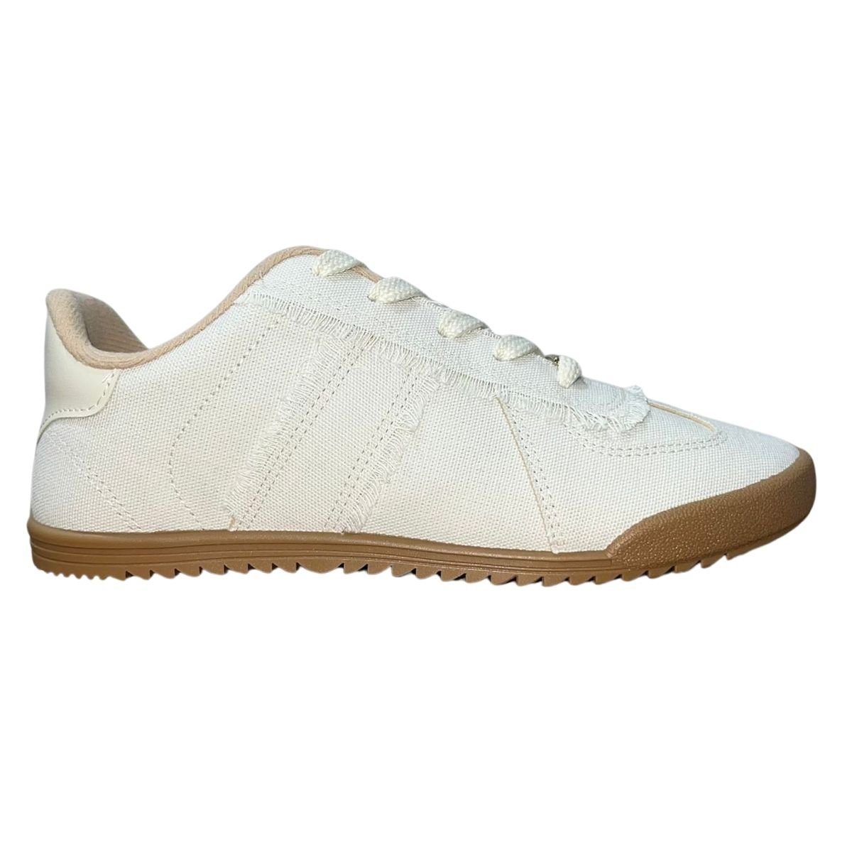 Tênis Casual de Lona Feminino Moleca Branco Off White
