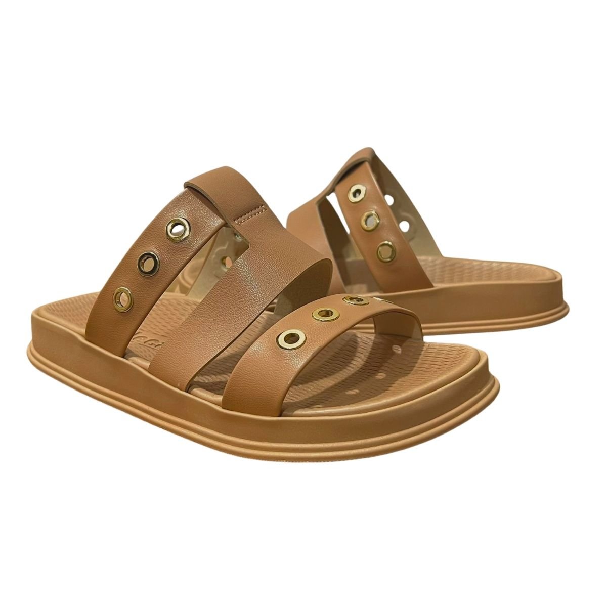 Sandália Papete Slide Feminino Moleca 5556.103 Nude Nude 2