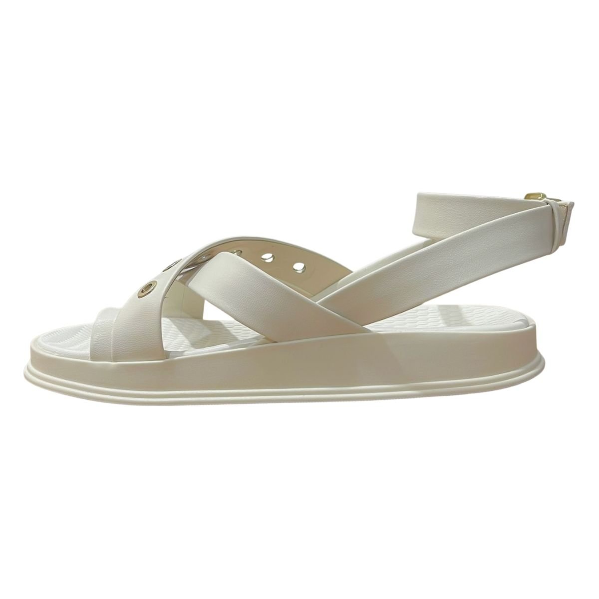 Sandália Papete Casual Feminino Moleca 5556.104 Creme Creme 5