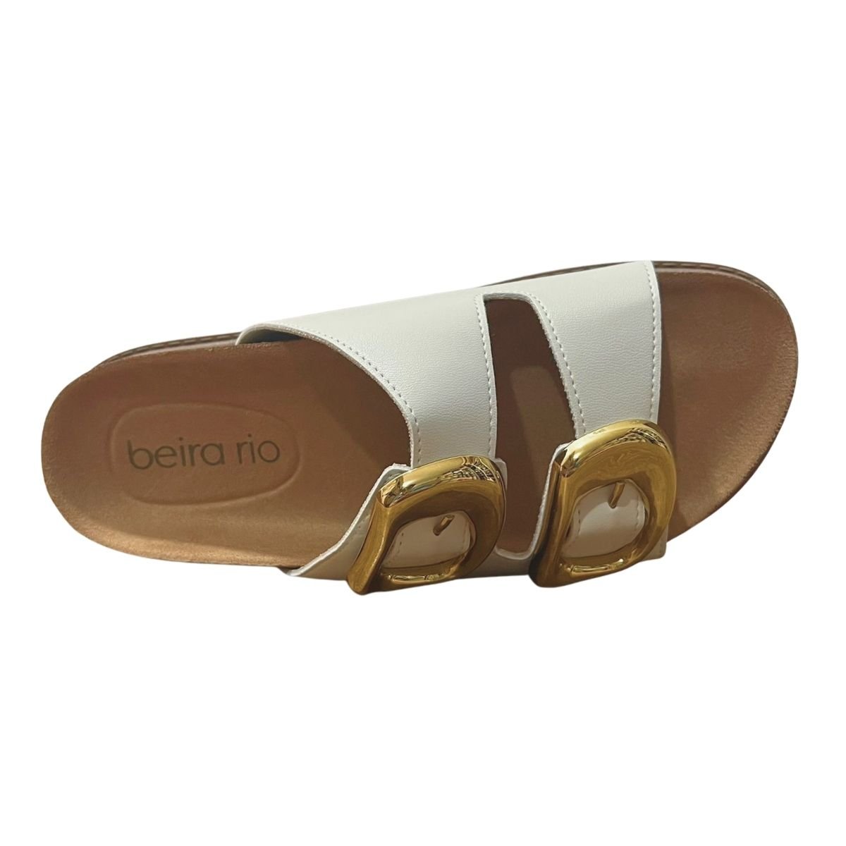 Tamanco de Fivela Feminino Beira-Rio 8523.116 Bege Branco 4