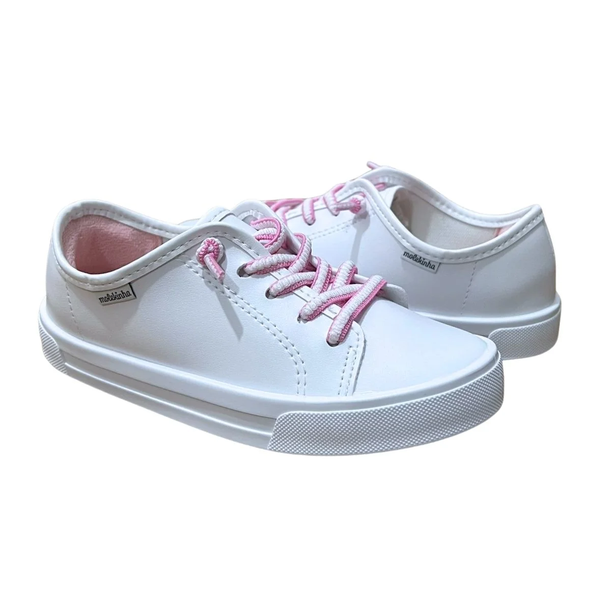 Tênis Casual Infantil Menina Molekinha 2524.461 Branco Branco 2