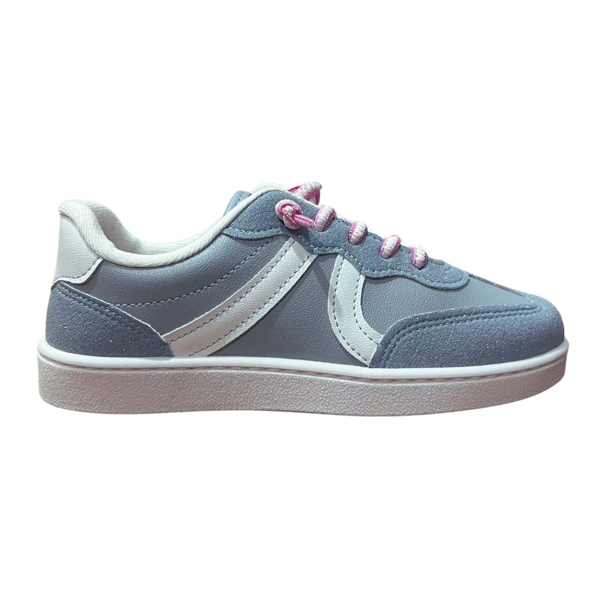 Tênis Casual de Glitter Infantil Menina Molekinha 2574.116 Azul