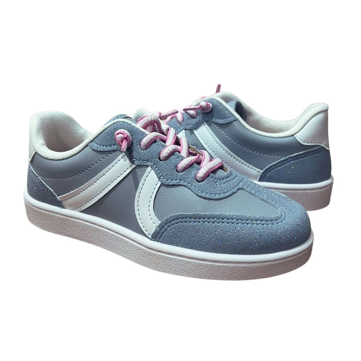 Tênis Casual de Glitter Infantil Menina Molekinha 2574.116 Azul Azul 2