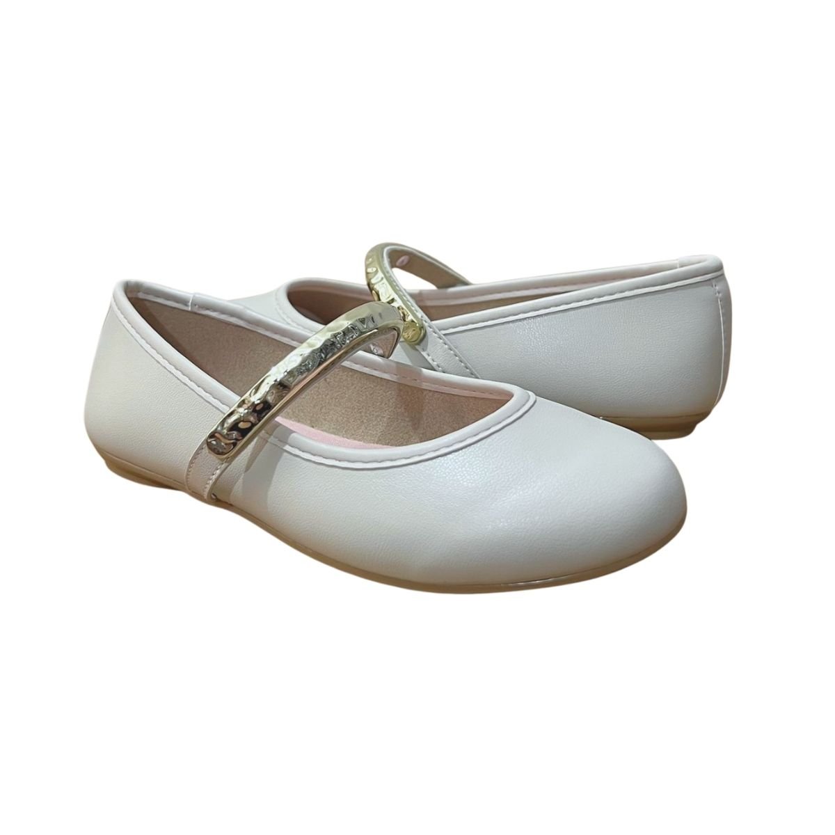 Sapatilha Casual de Fivela Infantil Menina Molekinha 2502.1016 Branco Branco 2