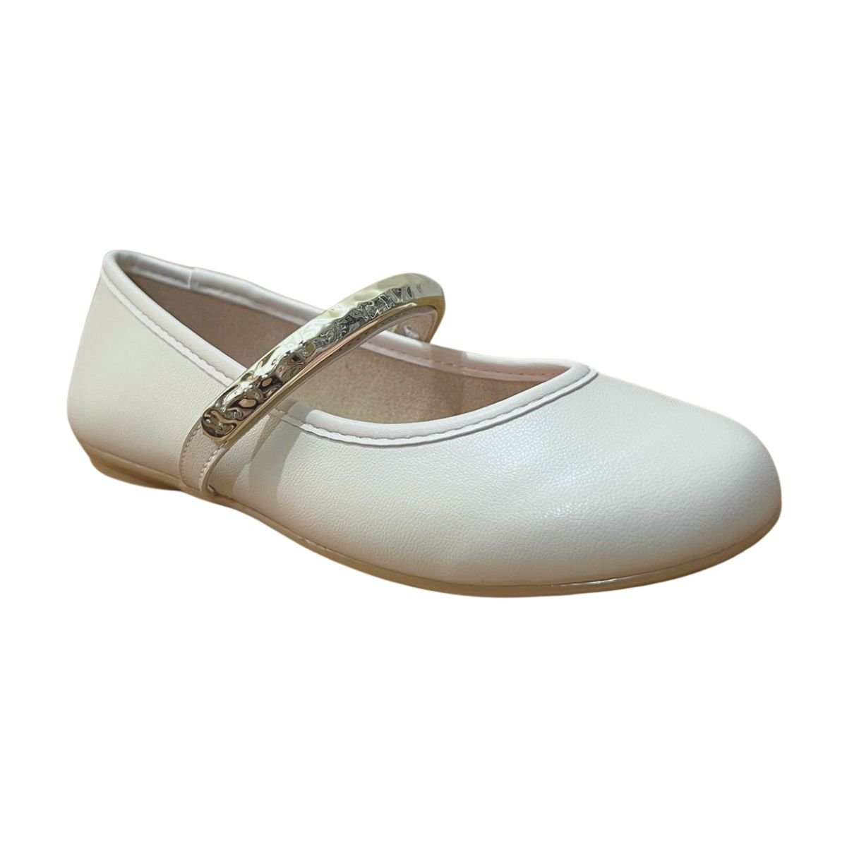 Sapatilha Casual de Fivela Infantil Menina Molekinha 2502.1016 Branco Branco 3
